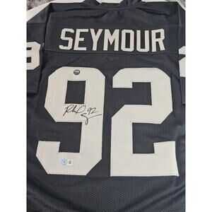 Richard Seymour Autographed/Signed Jersey Beckett COA Black Custom Jersey